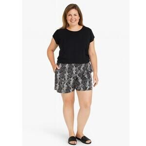 Isaac Mizrahi Live! Petite Printed Floral Linen Bermuda Shorts - Size 12P, NWT